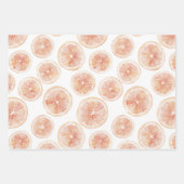 Sommerwind Grapefruit Pfirsich Geburtstag Geschenkpapier Set (Vorderseite)