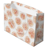 Sommerwind Grapefruit Pfirsich Geburtstag Große Geschenktüte (Rückseite Schrägansicht)