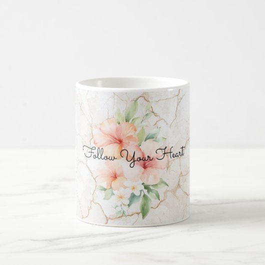 Sommerwind Röte Pfirsich Hibiskus   Kaffeetasse (Mittel)