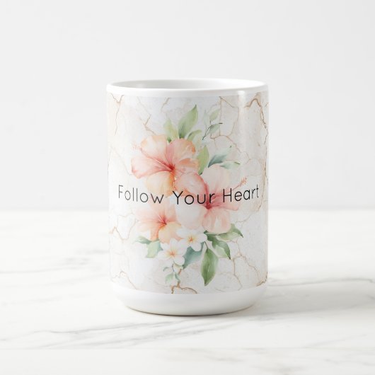 Sommerwind Röte Pfirsich Hibiskus   Kaffeetasse (Mittel)