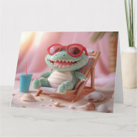 Sommerwoben: Chillin' Plush Crocodile on Vacation