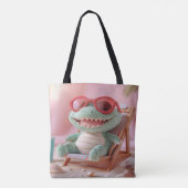 Sommerwoben: Chillin' Plush Crocodile on Vacation Tasche (Rückseite)