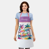Sommerwoben Lebendige Palmen Personalisiert Schürze (Getragen)