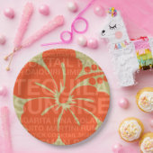 Sommerwörter Cocktails und Hibiskus Pappteller (Party)