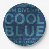 Sommerwörter Poolside und Palmen Tree Pappteller (Vorderseite)