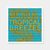 Sommerwörter Tropical Monstera Leaf Papier Napkins Serviette (Vorderseite)