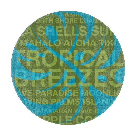 Sommerwörter Tropical und Monstera Cutting Board Schneidebrett (Vorderseite)