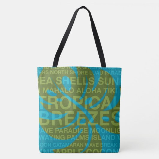 Sommerwörter Tropical und Monstera Leaf Beach Bag Tasche (Vorderseite)