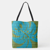 Sommerwörter Tropical und Monstera Leaf Beach Bag Tasche (Rückseite)