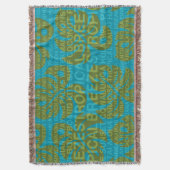 Sommerwörter Tropical und Monstera Leaf Blanket Decke (Vorderseite Vertikal)