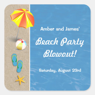 Sommerzeit am Beach Party Aufkleber