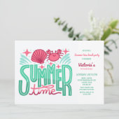 Sommerzeit am Strand Einladung (Stehend Vorderseite)
