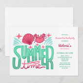 Sommerzeit am Strand Einladung (Vorne/Hinten)