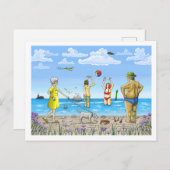 Sommerzeit am Strand Feiertagspostkarte (Vorne/Hinten)
