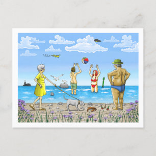 Sommerzeit am Strand Postkarte