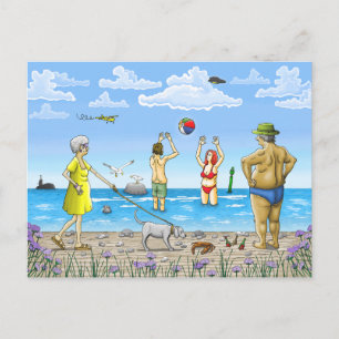 Sommerzeit am Strand Postkarte