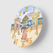 Sommerzeit am Strand Runde Wanduhr (Winkel)