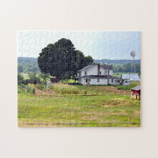 Sommerzeit-Amische-Bauernhof Puzzle (Horizontal)