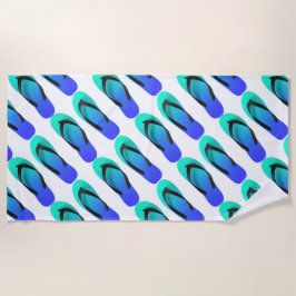 Sommerzeit Blue Flip Flops Strandtuch