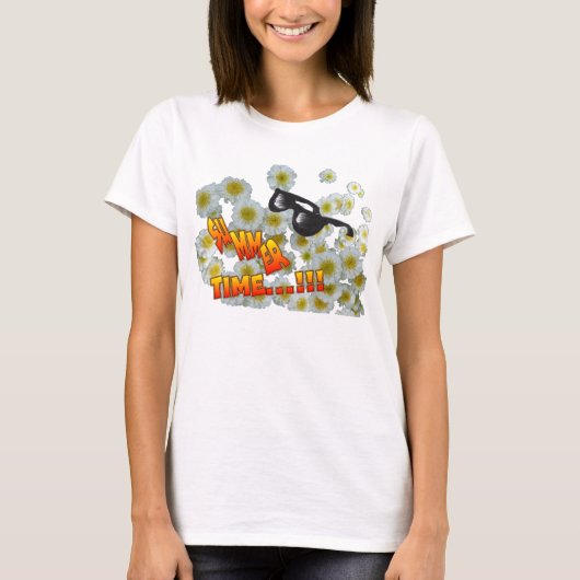 Sommerzeit Blume Runde oben T-Shirt (Vorderseite)