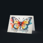 Sommerzeit Butterfly Illustration Happy Birthday Karte<br><div class="desc">Diese wirklich einzigartige Geburtstagskarte illustriert einen lebendigen Schmetterling. Bitte passen Sie alle verfügbaren Optionen an,  wie Sie möchten.</div>