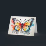 Sommerzeit Butterfly Illustration Happy Birthday Karte<br><div class="desc">Diese wirklich einzigartige Geburtstagskarte illustriert einen lebendigen Schmetterling. Bitte passen Sie alle verfügbaren Optionen an,  wie Sie möchten.</div>