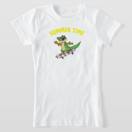SOMMERZEIT Cooler Krokodil-Cartoon T-Shirt (Ablage )