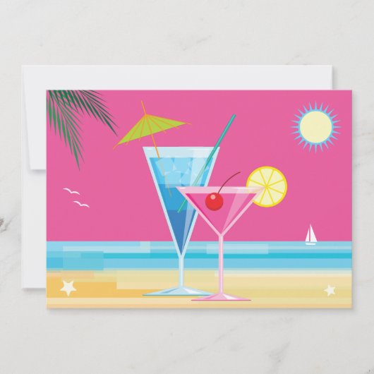 Sommerzeit Duscheinladung Einladung (Vorderseite)