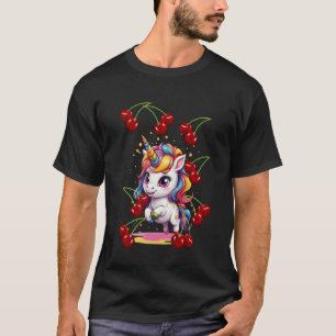 Sommerzeit Einhorn Einhorn Retro Kirsche Kirschen T-Shirt