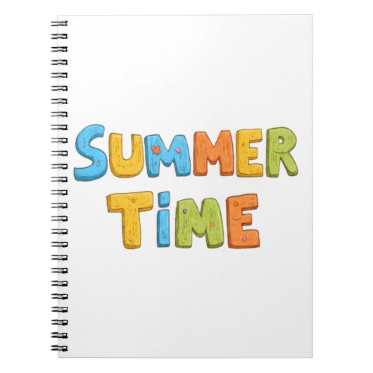 Sommerzeit - farbenfrohe Sommerzeit Text Notizblock (Vorderseite)