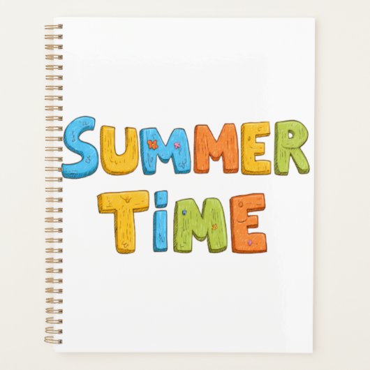 Sommerzeit - farbenfrohe Sommerzeit Text Planer (Vorderseite)