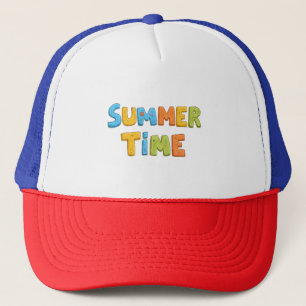 Sommerzeit - farbenfrohe Sommerzeit Text Truckerkappe