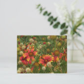 Sommerzeit florale Postkarte (Stehend Vorderseite)