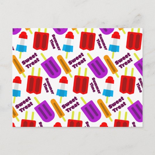 Sommerzeit Frozen Leckerei Bar Pattern Postkarte (Vorderseite)