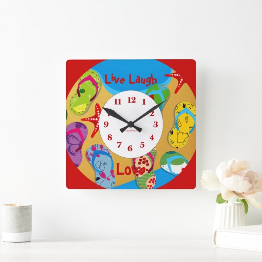 Sommerzeit Fun Wall Clock Quadratische Wanduhr (Zuhause)