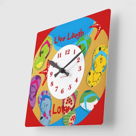 Sommerzeit Fun Wall Clock Quadratische Wanduhr (Winkel)