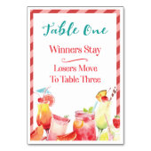 Sommerzeit Getränke Tischkarte 1 Bunco Tischnummer (Rückseite)