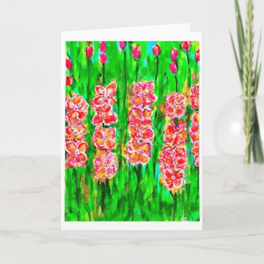 Sommerzeit Gladiolus Note Card Einladung (Vorderseite)