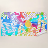 Sommerzeit Glück Rainbow Beach Handtuch (Vorderseite)