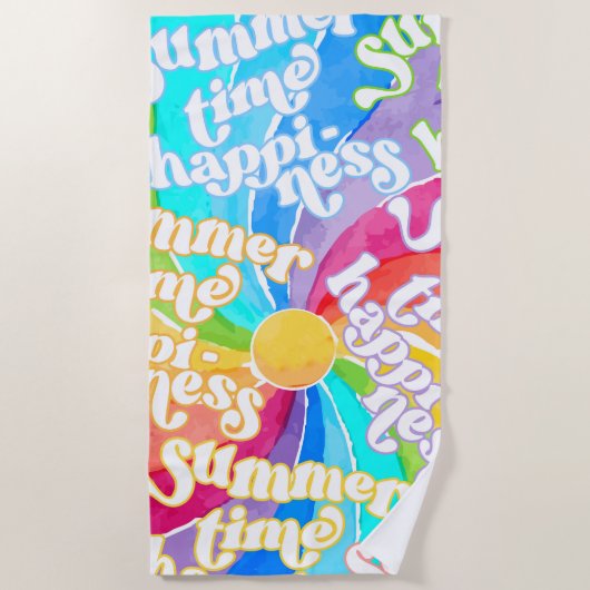 Sommerzeit Glück Rainbow Beach Handtuch (Vorderseite)