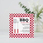 Sommerzeit GRILLEN Einladung (Stehend Vorderseite)