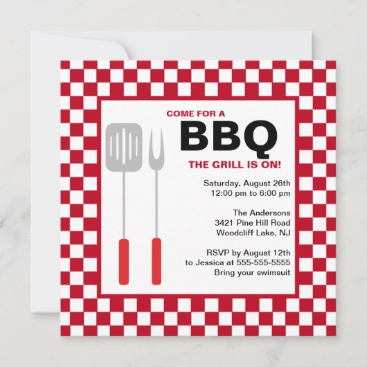 Sommerzeit GRILLEN Einladung (Vorderseite)