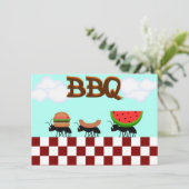 Sommerzeit GRILLEN Picnic und Cookout Einladung (Stehend Vorderseite)