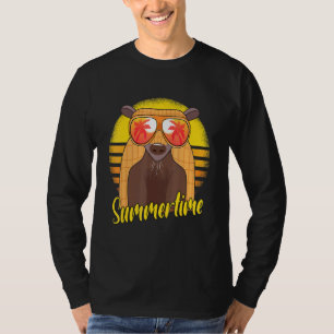 Sommerzeit Gürteltier Retro Sonnenuntergang Strand T-Shirt
