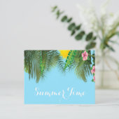 Sommerzeit hängende Äste blau Postkarte (Stehend Vorderseite)
