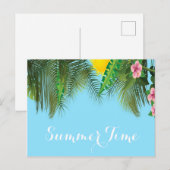 Sommerzeit hängende Äste blau Postkarte (Vorne/Hinten)