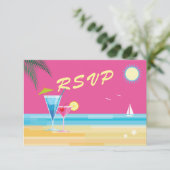 Sommerzeit Hochzeit RSVP Karte (Stehend Vorderseite)