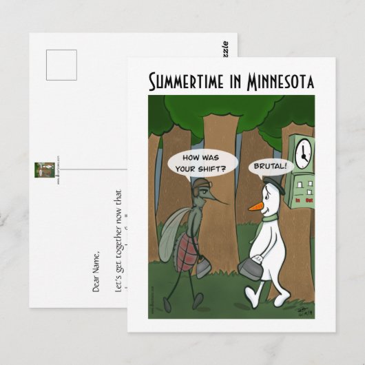 Sommerzeit in Minnesota Postkarte (Vorne/Hinten)