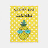 Sommerzeit individuelle Name Ananas Fleecedecke (Vorderseite)