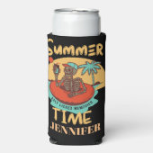 Sommerzeit , individuelle Name lustiger Strandurla Selters Dosenkühler (Seltzer Vorderseite)